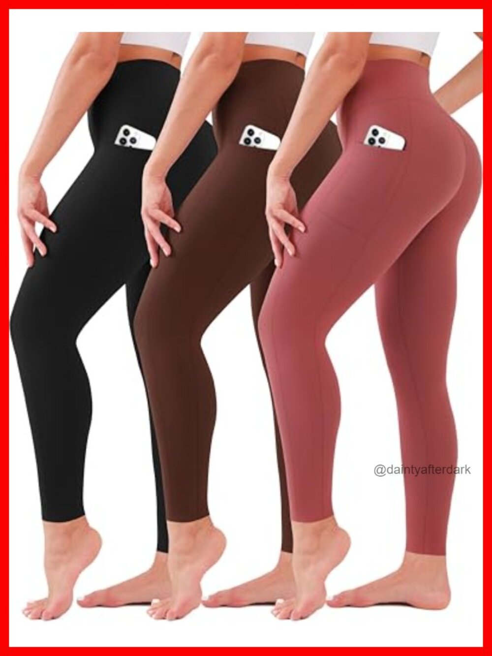 3 Pack High Waisted Leggings with Pockets Women Tummy Control Yoga Pants